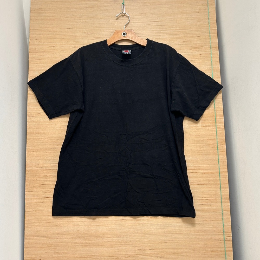Revive Mens Black Solid Cotton Short Sleeve Crew Neck Basic T-Shirt Size L